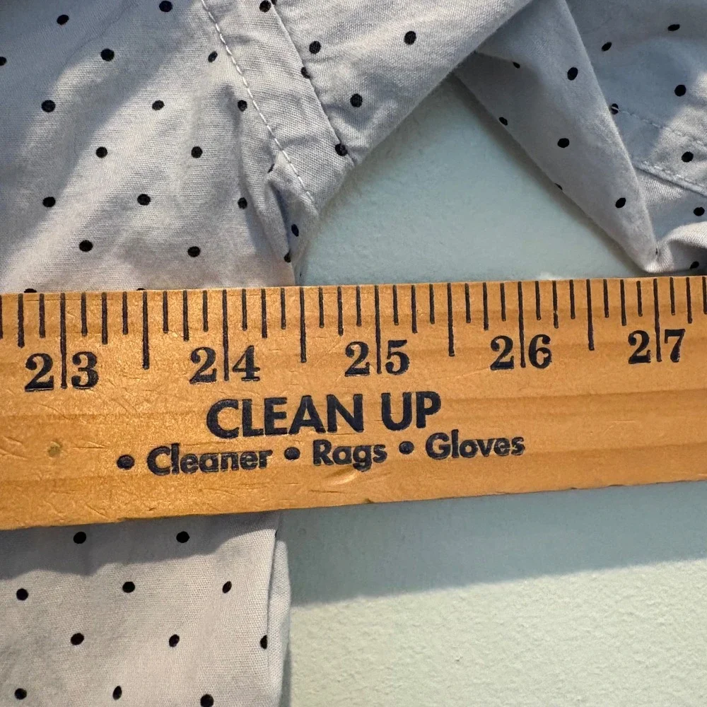 J.Crew Flex Washed Button Down Shirt Men XXL Slim Fit Blue Polka Dot Casual Work